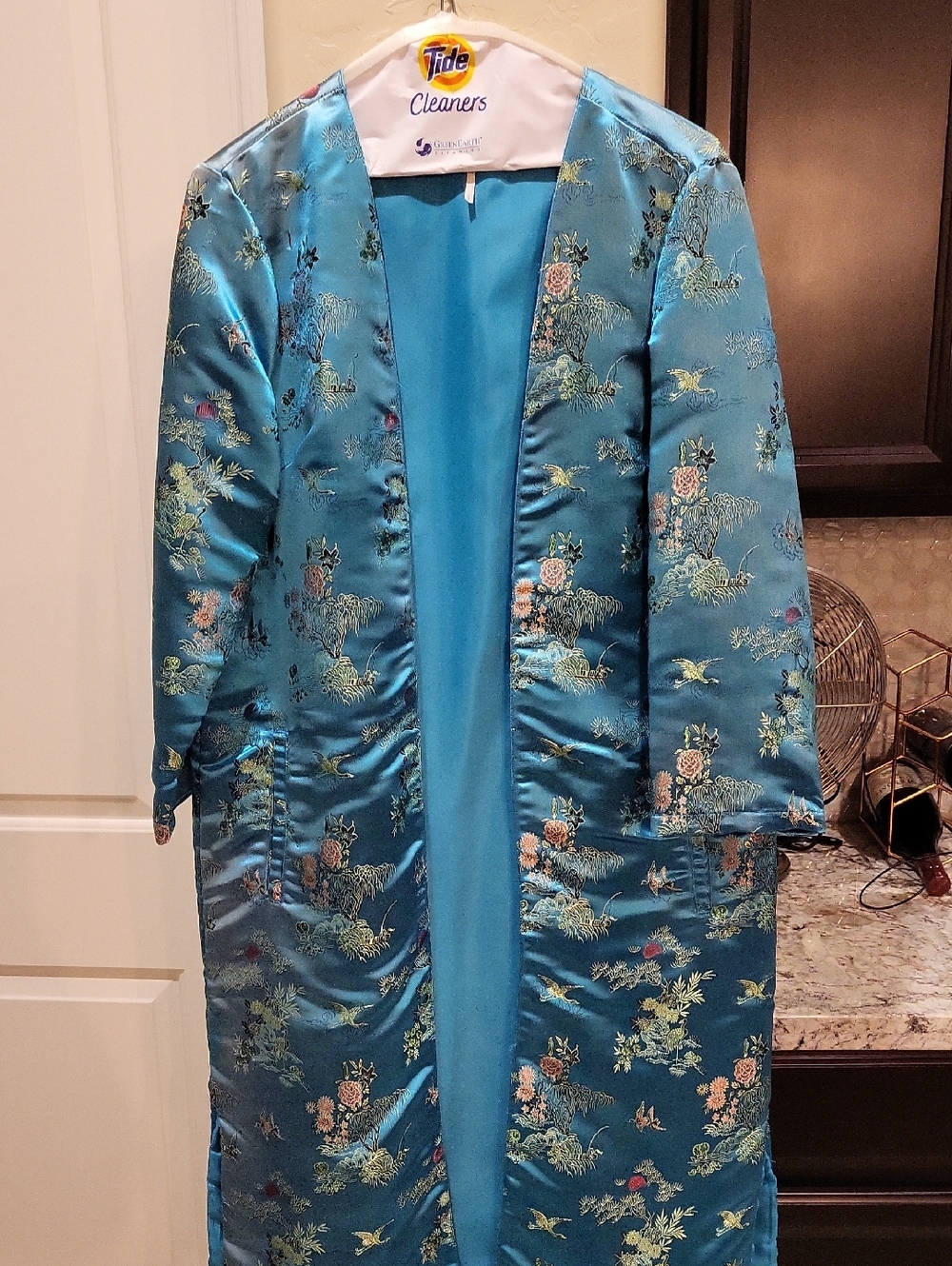 Free People Asian Turquoise Long Jacket Size Large